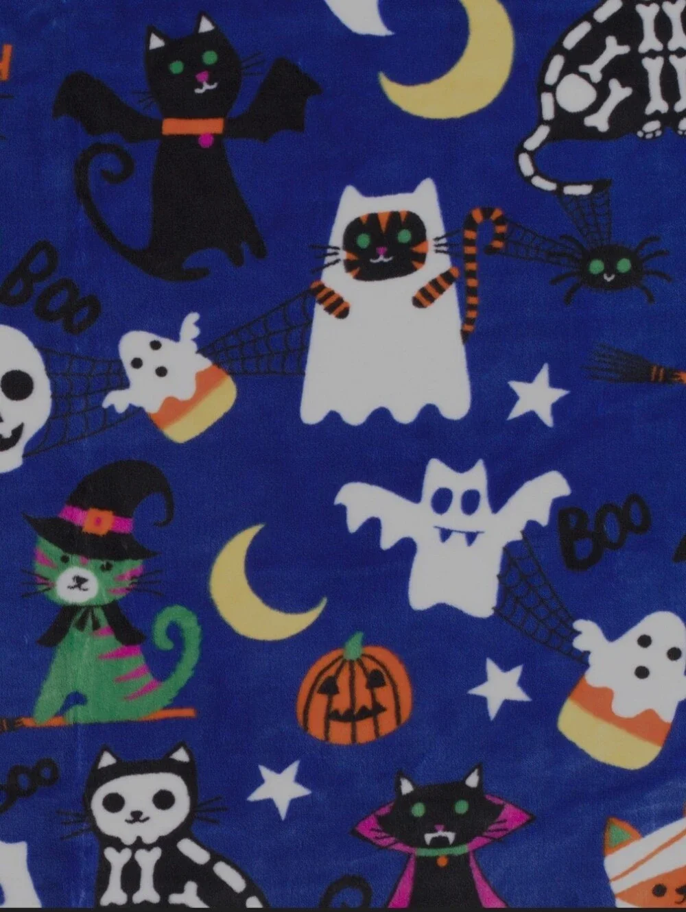 Isaac Mizrahi Halloween Cats Plush Throw Blanket 60